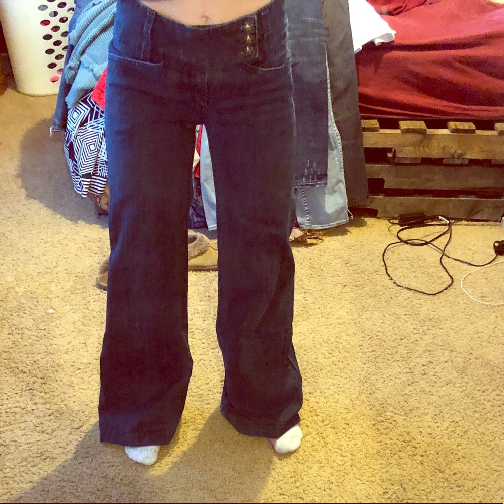 BCBG dark wash WIDE leg